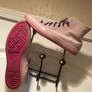 Converse All Star Suede Light Pink High Tops with Ombre Soles size 10 Womens